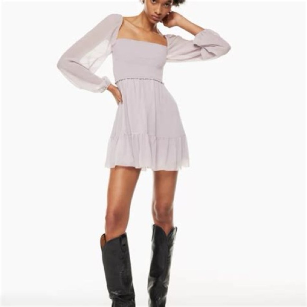 Aritzia Tempest light purple long sleeve mini dress